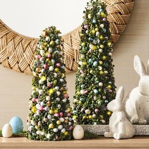 New Pottery Barn Large Green Holiday Tree with Multicolor Ornaments